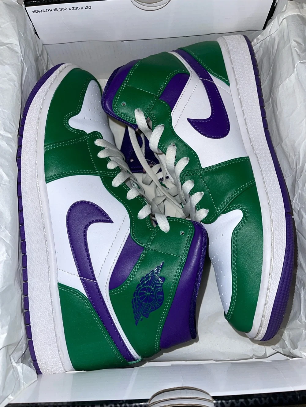 Men’s Jordan 1 Mid “Incredible Hulk” Sneakers - Size 10.5